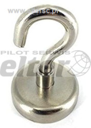 Magnes neodymowy okrągły 25mm z hakiem 15kg