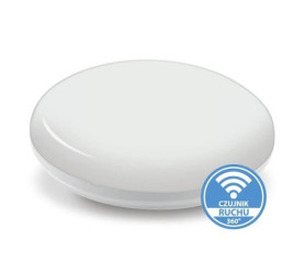 Plafon SUN n/t 9W AC 230V 50Hz 4000K (neutr.) 120 st. IP54 z czujnikiem ruchu 1150lm PL-SUN/LED/9W/CR biały