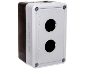 Kaseta sterownicza na 2 przyciski/lampki - pusta, czarno-szara 2-otworowa fi22 pusta czarno-szara IP65 T0-PY2BOS