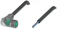 Sensor actuator cable, M8 cable socket, angled, A to open end, 3 pole, 2 m, PUR, black, 3 A, 217492