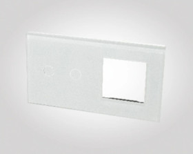 TouchMe Duży panel szklany, 1 x łącznik podwójny, 1 x ramka, biały TM702728W