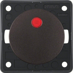 Integro Flow Łącznik klawiszowy przyciskowy podświetlany z czerwoną soczewką brązowy mat 937722501