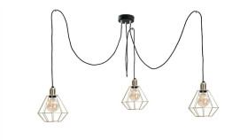 Lampa Wisząca Loftowa 3 Xe27 Como Gold