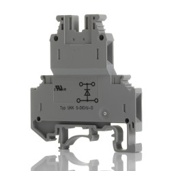 Kostka zaciskowa na szynie DIN Phoenix Contact poziomy: Podwójny 24 → 12AWG UKK 5-DIO/U-O 500mA 500 V