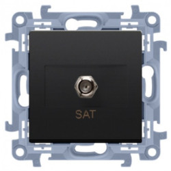 Gniazdo antenowy SAT typ F pojedyncze SIMON 10 czarne matowe Kontakt Simon CASF1.01/49