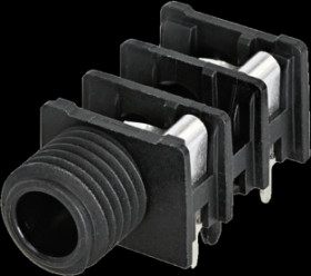 6.35 mm jack panel socket, 2 pole (mono), PCB connection, PA, NRJ4HF