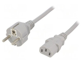 SN310-3/10/3GY Kabel: 3x1mm2, CEE 7/7 (E/F) wtyk,IEC C13 żeński, 3m
