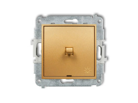 MINI Wyłącznik zwierny przycisk "światło" w stylu amerykańskim złoty 29MWPUS-5 KARLIK