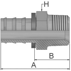 Złączka hydrauliczna, Złacze A: Przewód elastyczny 3/4 cala, Złacze B: 3/4-14 cala męskie, Stal nierdzewna, 350 bar