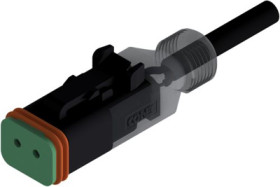 Connection cable, socket, 2 pole, straight to openend, 2m