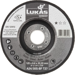 LUKAS-ERZETT AS000667V9802 T27 115x6,0x22,23 Tarcza szlifierska Średnica 115 mm 10 szt.