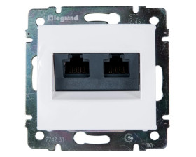 VALENA Gniazdo komputerowe podwójne RJ45 kat.5e UTP białe 774231