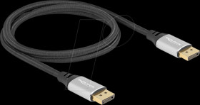 80633 DisplayPort 2.1 cable, 16K 60 Hz, silver, 1.0 m