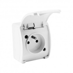 Gniazdo pojedyncze schuko natynkowe IP44 biały 181-01 DV 6420