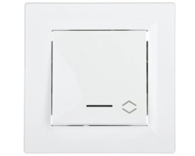 Łącznik Asfora schodowy z podświetleniem biały z ramką EPH1500121