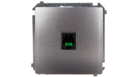 Simon Basic Gniazdo Telefoniczne Pojedyncze Rj11 Stal Inox Bmtu.01/21