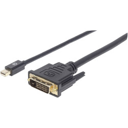 Manhattan 152150 Mini DisplayPort DVI Adapter cable Black 1.80 m Gold plated