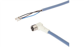 Kabel Połączeniowy, 10M, M8 Żeński (Gniazdo) 3Pin Kątowy, Końcówka Wolna,...