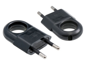 Wtyczka płaska 10A/250V czarna D.3104C PAWBOL