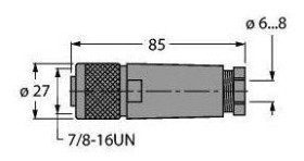 Turck 6914551 Złącze konfekcjonowane czujnika/aktuatora BK4140-0/9, 1 szt.