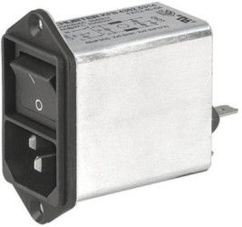 IEC plug C14, 50 to 60 Hz, 2 A, 250 VAC, 4 mH, faston plug 6.3 mm, 4302.5333