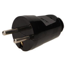 Wtyczka prosta 2P+Z. czarna WT-30/CZARNY