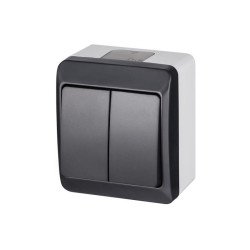 Łącznik podwójny n/t IP44 HERMES antracyt 0332-07 Elektro-Plast Nasielsk