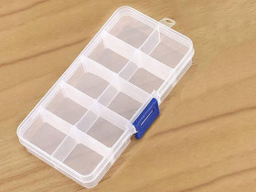 ORGANIZER POJEMNIK PLASTIKOWY BOX RFID 10 PRZEGRÓDEK 125x65x20mm