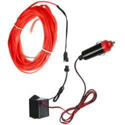 Pasek Neon samochodowy 7m czerw. EL WIRE światłowód do wnętrza samochodu