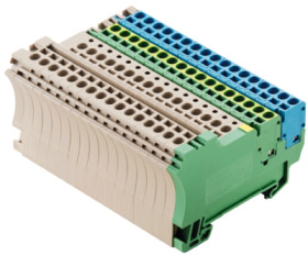 Initiator/actuator terminal block, spring balancer connection, 0.5-2.5 mm², 2 pole, 17.5 A, 4 kV, dark beige, 1692660000