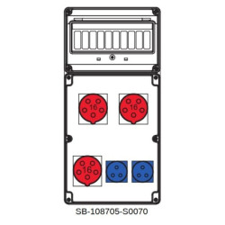 Rozdzielnica 3x5x16A 2x3x16A INA=32A IP54 SB-108705-S0070-54
