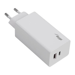 Ładowarka sieciowa Akyga AK-CH-20 100W USB-C USB-A PD GaN 5-20V / 1.5-5A biała