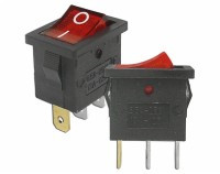 MK1025R Przełącznik jednobiegunowy, 220V, przycisk czerwony, podświetlany ON-OFF [SPST] otwór montażowy: 13x19.4mm