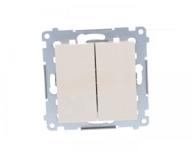 Simon 54 Przycisk podwójny zwierny, szybkozłącza, kremowy 2Z DP2.01/41