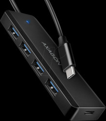 HUE-C1C USB 3.0, 5-port hub, 4xA, PD, USB-C cable