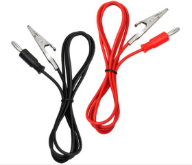 PRZEWÓD POMIAROWY 2xBANAN - 2xKROKODYLEK NIEIZOLOWANY L=100cm (KABMIER96742)