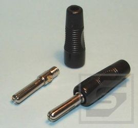 Wtyczka bananowa BS425 TB-czarna 4mm RoHS