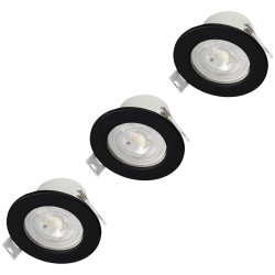 Sygonix SY-6418012 LED recessed light black warm to cool white 5.5W set of 3