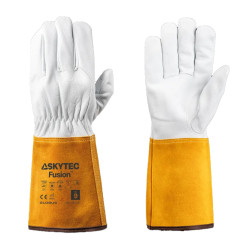 Rękawice robocze rozmiar: Bardzo małe materiał: Skóra bydlęca, Skóra kozia zastosowanie: Odporność na wysokie