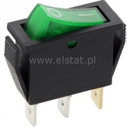 Przeł. kołys. podśw 230V; 15A ( wąski), zielony 3P