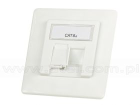 Puszka podtynkowa, kat. 6A, 1x RJ-45, FTP