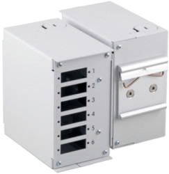 Mounting rail holder, 6 x SC Duplex, (W x H x D) 61 x 115 x 113 mm, light gray, 53705.1V3