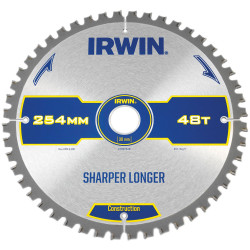IRWIN&#xAE; 1897428 Construction Mitre Circular Saw Blade 254 x 30mm x 48T ATB/Neg