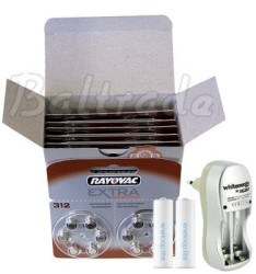 120 x bateria cynkowo-powietrzna Rayovac Extra Advanced 312 + akumulatorki eneloop + ładowarka GRATIS