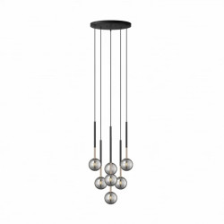 Lampa wisząca z dekoracyjnymi szklanymi kloszami ARCTURUS czarna nad stół - P0574-07F-SDFZ Zuma Line