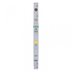 Lampka modułowa 1-fazowa żółta 12-48V AC/ 12-60V DC 1/2 modułu LK-701Y-24