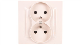 Simon 10 Gniazdo Podwójne Z/U Monoblock 16A, 250V Krem Cgz2/41