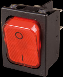 01835.3112-01 Rocker switch, 2-pin, OFF, red, I-O, illuminated