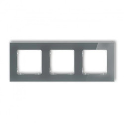 ICON Ramka uniwersalna potrójna kwadratowa - efekt szkła (ramka: grafitowa spód: biały) 28-0-IRSK-3