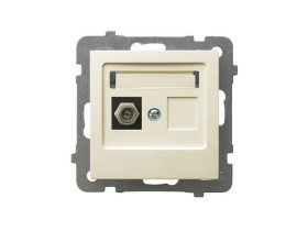 AS Gniazdo antenowe typu "F" ecru GPA-1GF/m/27 OSPEL